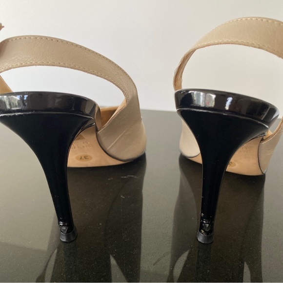 Nina Armando Lacey Pointed Toe Slingback Patent Heels Size 37 Pumps WOMENS Shoes - Picture 6 of 8